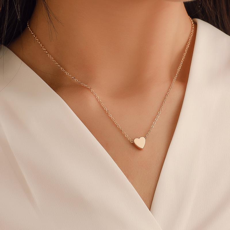 Pendant Necklaces Simple Heart-shaped Personality Necklace Lover Chokers Charm Ins Temperament Clavicle Chain Female Couple Gift 2021