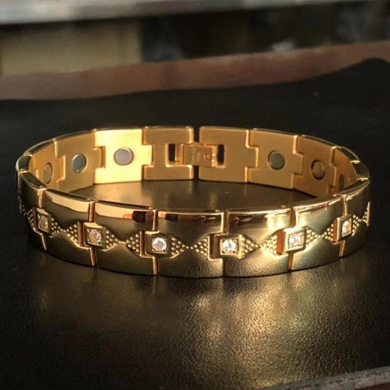 Link, Chain BC Elegant Crystal Power Health Bracelets & Bangles For Women Men Gold Magnetic Fashion Bracelet Lady Jewelry