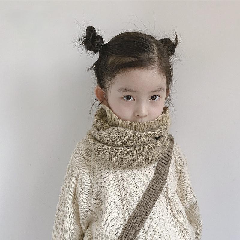 Scarves Rhomboid Knitting Children Trend Warm Wool Scarf Autumn Winter Boys And Girls Neck