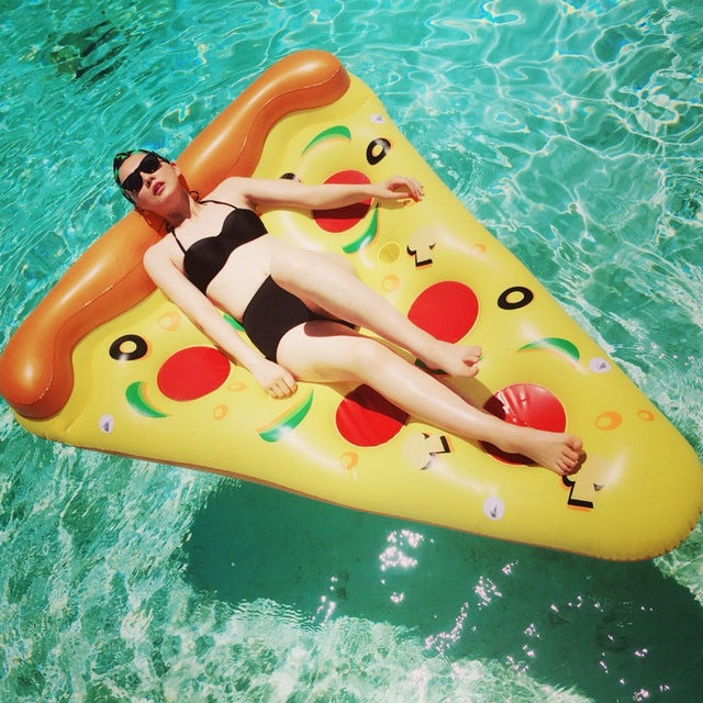 Spot adult swimming ring pizza shape boat lounge chair inflatable floating raft water toys