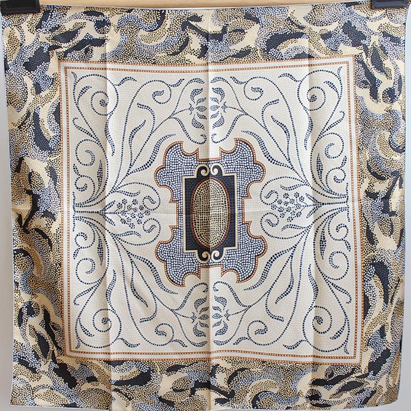 Scarves Crack Print 100% Silk Scarf Neckerchief Fashion Head Scaraves Hijab For Hair Wrapping 35&quot;x35&quot;