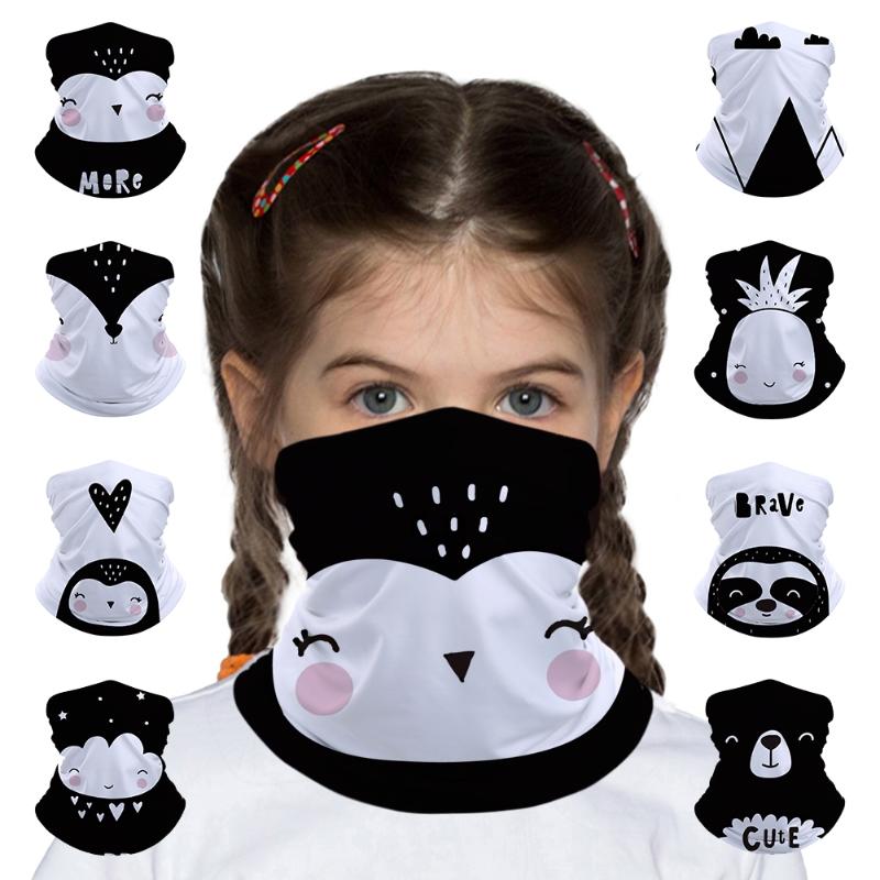Scarves Black Bear Kids Seamless Bandana Headband Face Mask Tube Scarf Balaclava Headwear