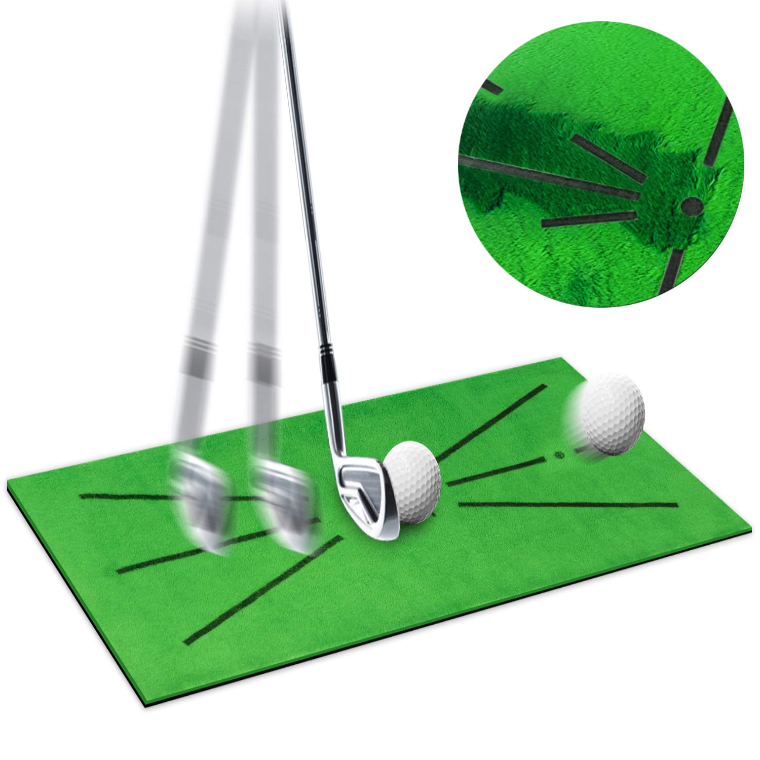 Golf Training Mat Swing Trainer Hitting Durable Portable Putting Practice Aids Equipment Accessories for Yard Office Carpet Game Gifts