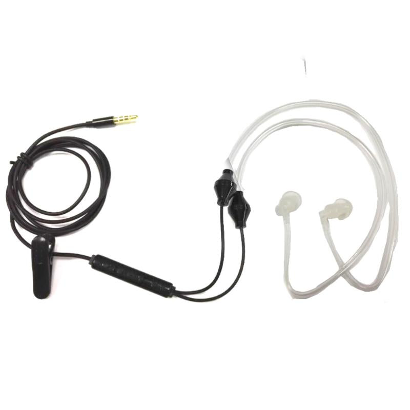 Walkie Talkie Anti-Radiation Binaural Earphones 3.5mm Noise Cancelling Air Tube Acoustic Stereo Earbuds Headphones Microphone