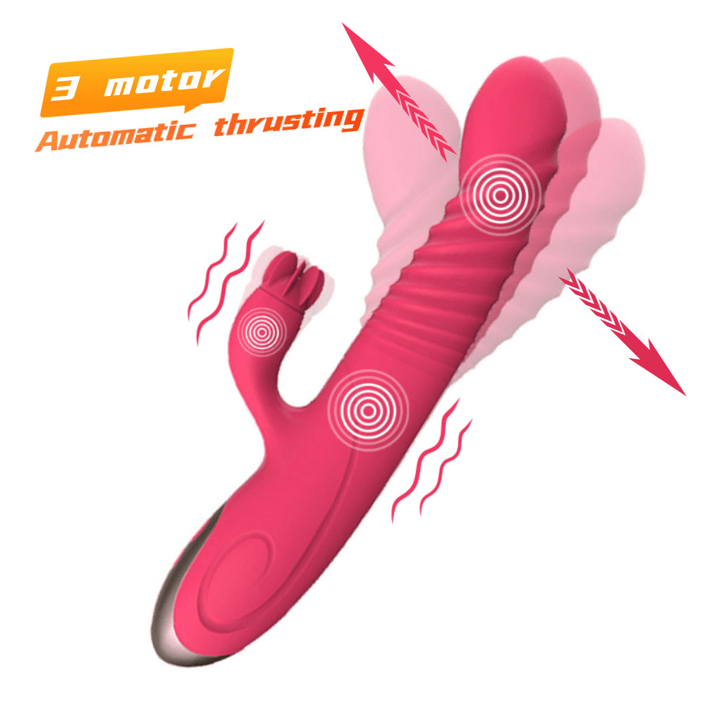 [US&CA Warehouse] Rabbit Vibrator G-Spot Thruting Dildo Vibrators for Women 10 Frequency Clitoris Stimulation Personal Clitoral Licking Wand Adult S