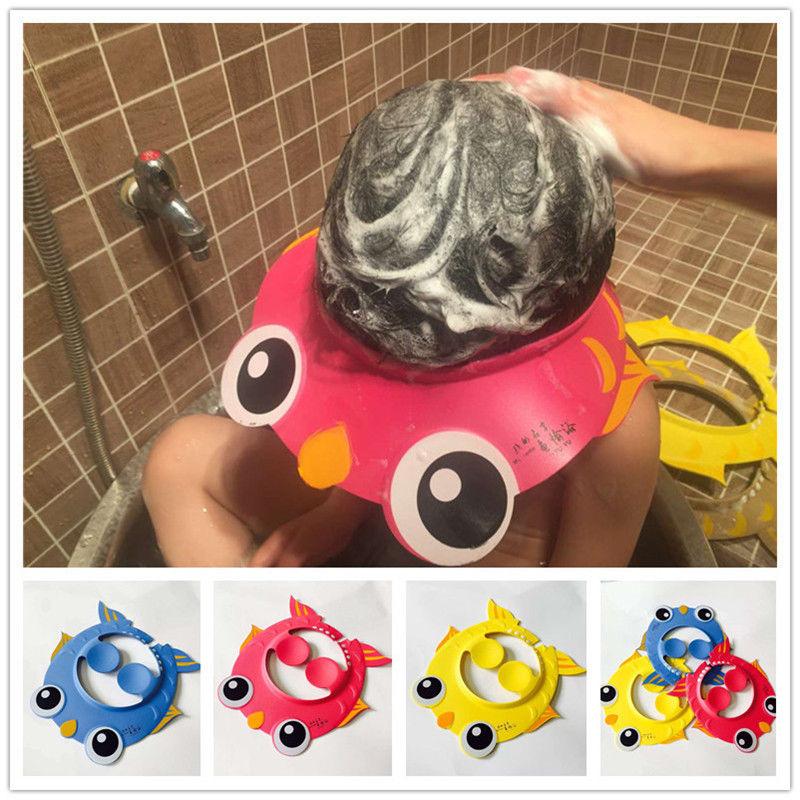 Babies Children Kids Safe Shampoo Bath Bathing Shower Cap Hat Wash Hair Shield
