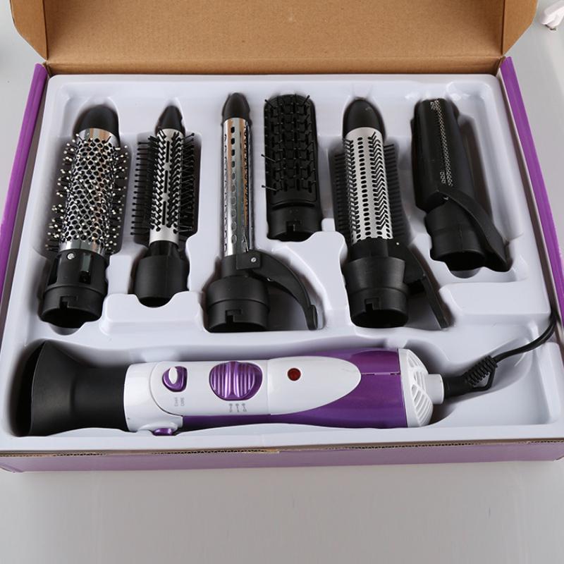 Electric Hair Brushes Kemei 7 In1 Dryer Multifunctional Blow Professional Hairdryer Machine Comb Curler Straightener DIY Styling Tools