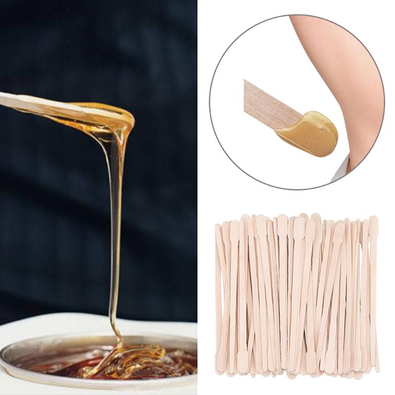 Electric Nose & Ear Trimmers 100Pcs Disposable Wooden Waxing Stick Wax Bean Wiping Hair Removal Beauty Bar Body Tool
