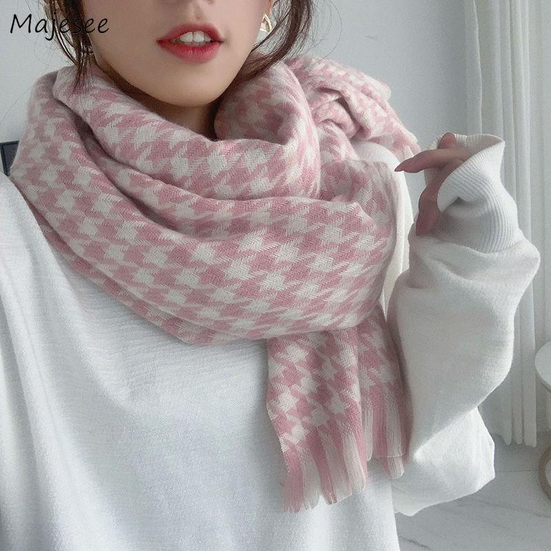 Scarves Plaid Women Long 200cm Simple Korean Style Elegant Warm All-match Students High Quality Soft Female Shawl Winter Ladies