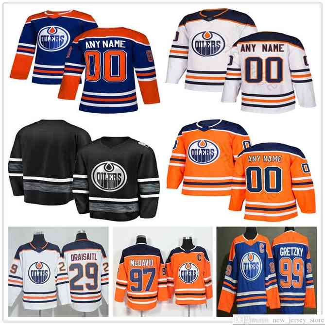 96 Custom Edmonton Oilers #6 Adam Larsson 97 McDavid 29 Leon Draisaitl 17 Milan Lucic 98 Jesse Puljujarvi Men Women Kids Youth Hockey Jerseys