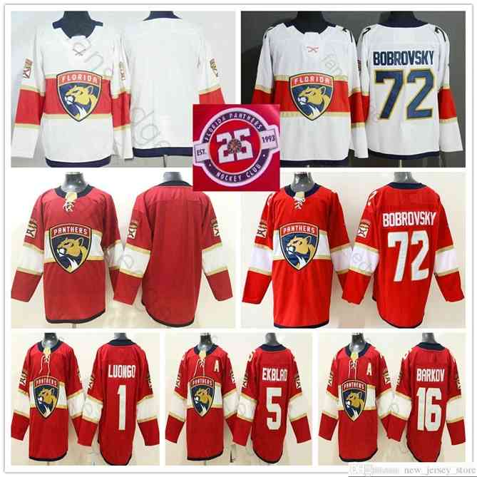 96 Florida Panthers 25th Anniversary Jersey 72 Sergei Bobrovsky 1 Roberto Luongo 5 Aaron Ekblad 16 Aleksander Barkov Stitched Hockey Jerseys