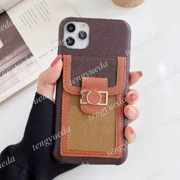 Fashion Designer Monogram Cellphone Cases for iphone 11 12 13 14 15 pro max 11pro XS XR Xsmax 7 8 plus Leather Card Holder Pocket Luxury Pho