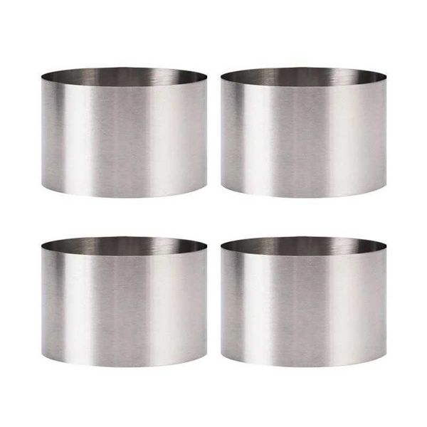 4Pcs-Set 6*6*5-8*8*5cm Circular Stainless Steel Mousse Dessert Ring Cake Cookie Biscuit Baking Molds Pastry Tools 210721