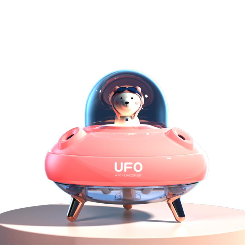 Humidifiers UFO Dual-jet Humidifier USB Night Light Desktop Water Meter Atomizer Household Mini Cute Pet Sprayer