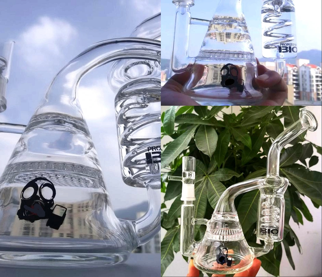 Hookahs Set tips Glass Bongs Clear Thick beaker Bong with Birdcage Perc Recycler Oil Rigs Build a Bong