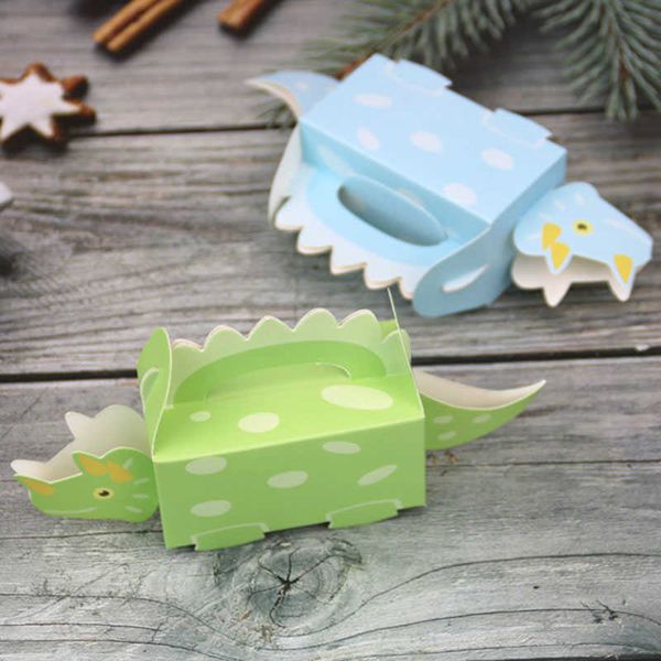 30Pcs Cartoon Dinosaur Candy Box Paper Triceratops Favors Boxes for Kids Birthday Party Decorations Boys Baby Shower Gift Bag 210724