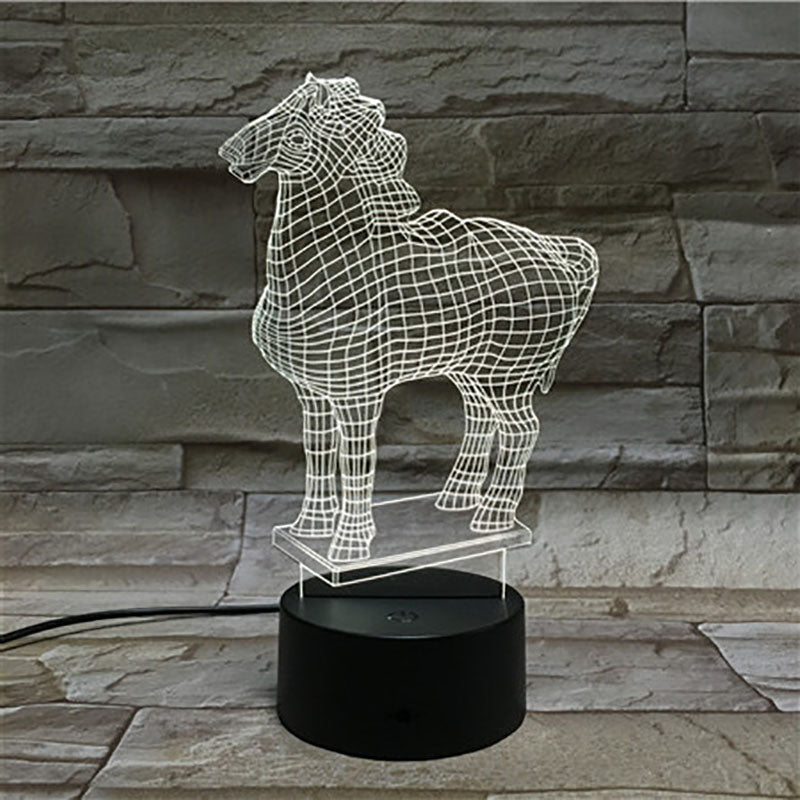 Kids Room Desk Lamp Horse Night Light LED USB Powered Nightlight Child Friends Birthday Holiday Gift Bluetooth Base Home Decoration