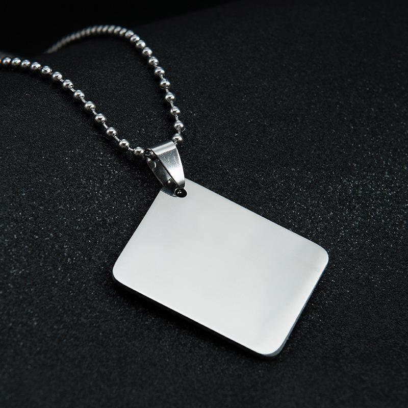 Pendant Necklaces Blank Calendar Stainless Steel Mirror Polish Dog Tags Men Women With Beads Chain For DIY Engraved Keychains