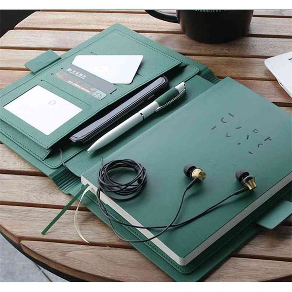 Business affairs High-grade Meeting Leather surface thickening office Notebook fashion Simplicity planner Agenda Gift Diary 210611