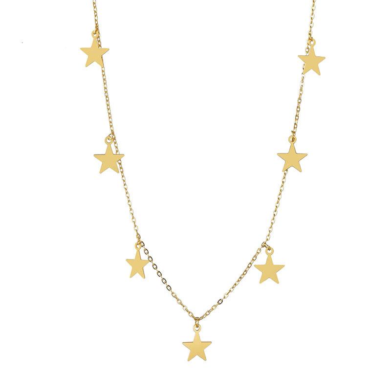Pendant Necklaces Gold Silver Color Stainless Steel Stars Choker Jewelry Lovely Charm Chocker Necklace For Women Girl