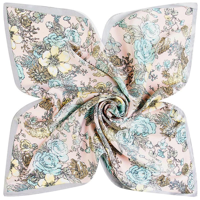 Scarves 60CM Ladies Square Scarf Silk Luxury Professional Hair Band Beach Shawl Neck Handkerchief ML18