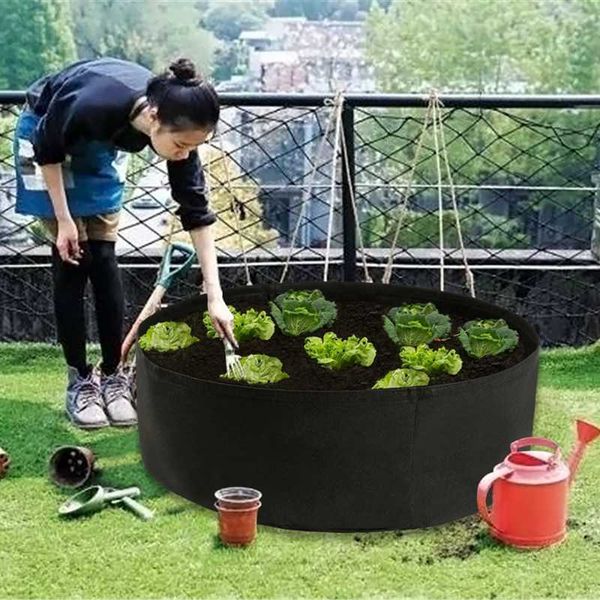 Fabric Grow Pot Felt Garden Grow Bag Outdoor Vegetable Planter Planting Bags Garden Living Bag Garden Pots Planting Bag 210615
