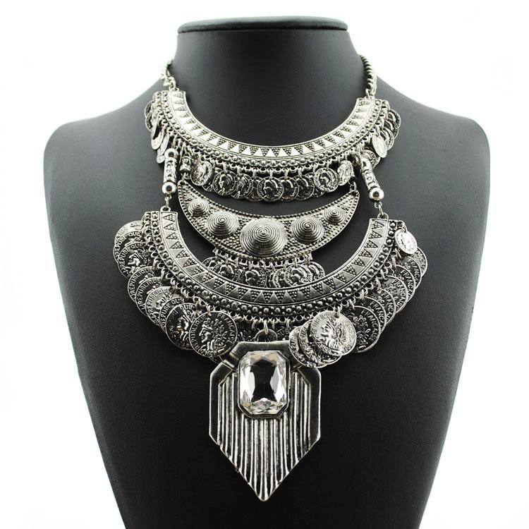 Pendant Necklaces Retro Luxury Big Choker Statement Party Tassel Necklace For Women Coin Collier 2021 Fashion Jewellery