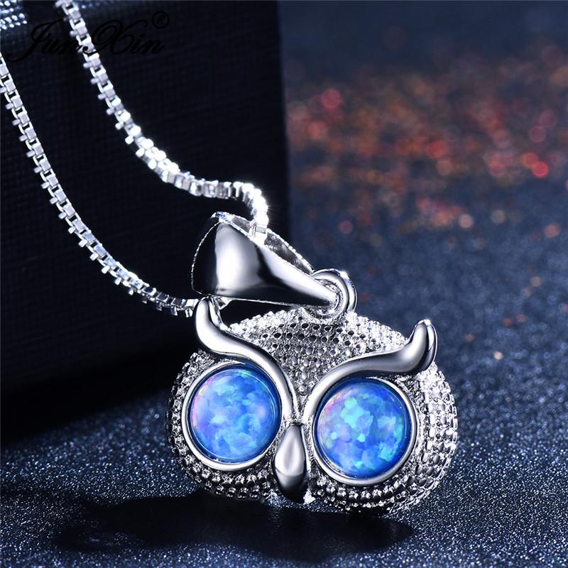 Pendant Necklaces Cute Female Rose Flower Necklace Fashion Silver Color Choker Chain Pink Fire Opal For Women