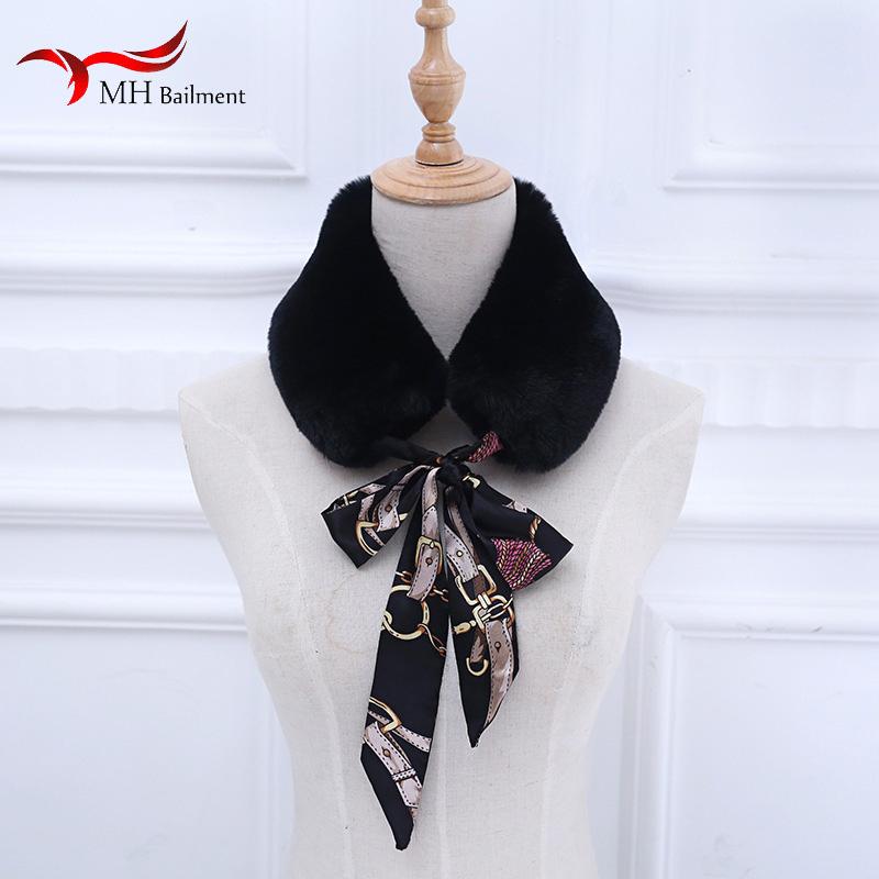 Scarves Autumn Winter Fashion Soft Fur Scarf Women Elegant Luxury Printed Tight-fitting Thick Warm Neck