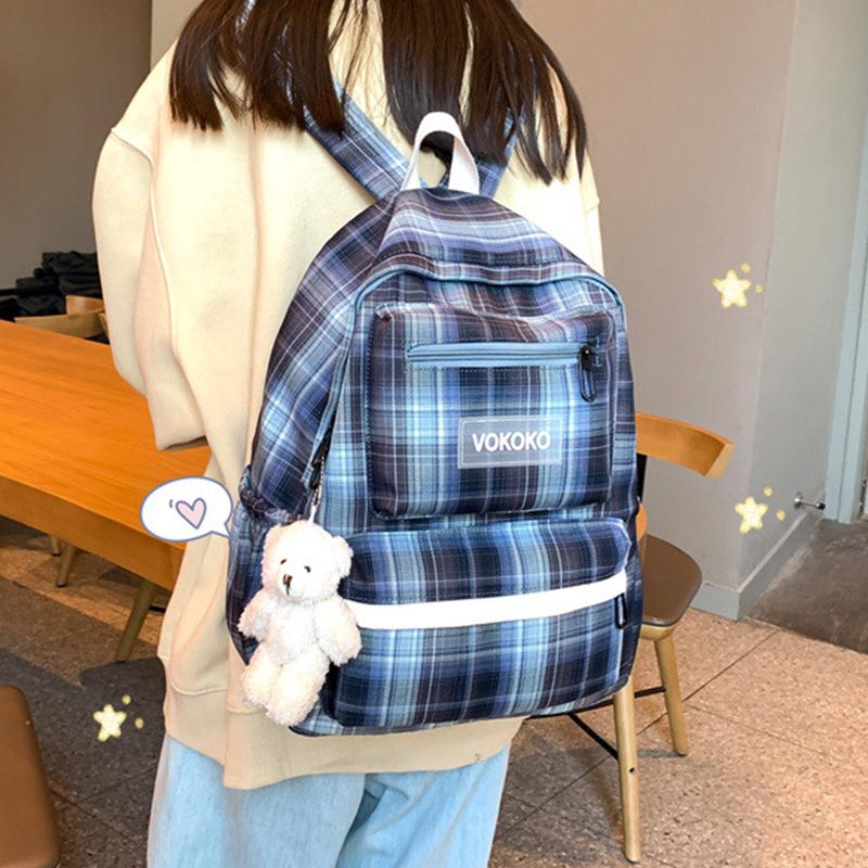 Backpack Girl Student Cute Embroidery College Book Fashion School Bag Lady Kawaii Backpacks Mesh Nylon Women Female 50