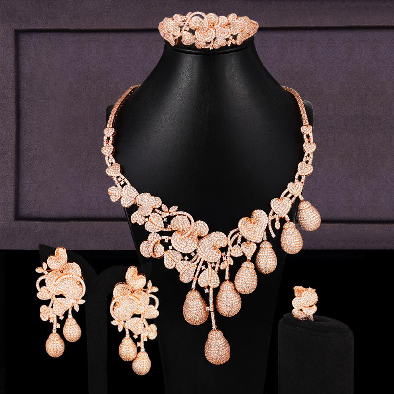 Earrings & Necklace GODKI Luxury Flower Bud Mixed Women Wedding Cubic Zirconia Earring Saudi Arabia Jewelry Set Jewellery Addiction