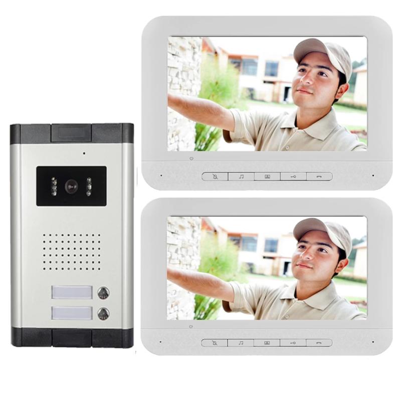 Video Door Phones 2 Monitors Phone Intercom Camera Access Control Doorphone Monitor 7&quot;