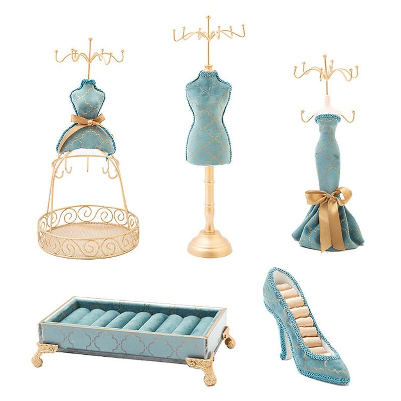 Jewelry Pouches, Bags Jewellery Display Stand Princess Dress Necklace Holder Lady Model High-Heeled Shoes Earring Ring