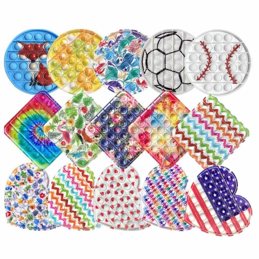 2021 New Press it Fitget Toys Print Game For Adult Kid Push Bubble Sensory Decompression Toy Autism Special Needs Stress Reliever DHL Shipping CJ20