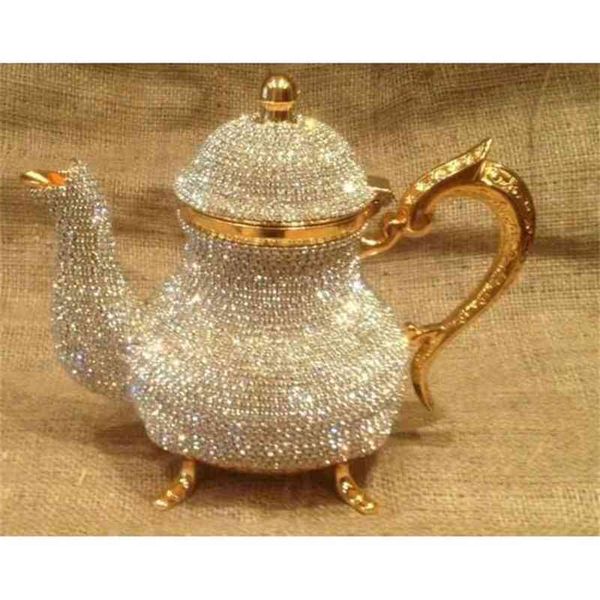 Crystal Arabic Turkish teapot pot-1500-mL handmade set traditional coffee house Decorate made in turkey FREE 210621