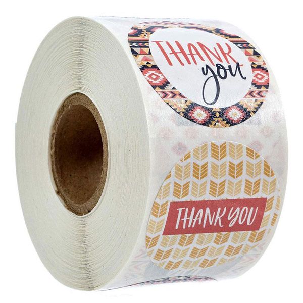 Different Style 1inch Thank You Seal Label Stickers DIY Gift Decoration Cake Baking Bag Package Envelope Decor