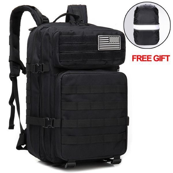 Rucksack Hiking Waterproof Bag 50L Men Army Tactical Backpack 3P Softback Outdoor Camping Hunting Bags With Raincover
