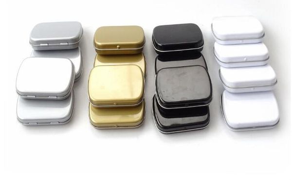 Small size hinge tin box square tin silver gift box sealing plain tin wedding candy boxes