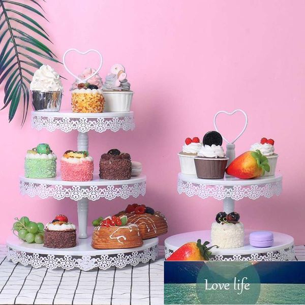2-3 Tiers White Cake Stand Metal Dessert Table High Tray Christmas Birthday Party Macaron Cupcake Rack For Wedding Other Bakeware
