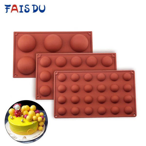 Ball Sphere Silicone Mold For Cake Pastry Baking Chocolate Candy Fondant Bakeware Round Shape Dessert Mould DIY Decorating 210702
