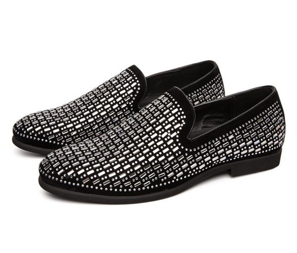 Fashion Glitter Loafers Mens Casual Shoe Arrival Coiffeur Wedding Dress Formal Elegant Party Shoes Men Classic 38-46