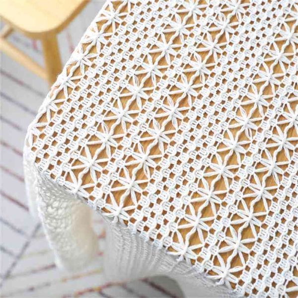 Fowecelt Hollow Out Macrame Table Runner Modern Boho White Wedding Dining Decoration Aesthetic Room Decor Home Textile 210709