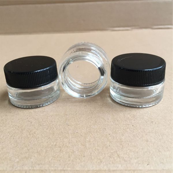 5G 5ML 3ml Round Clear Jars With Screw Cap Lids 0.17Oz Makeup Sample Glass Containers for Powder , Cream, Lotion, Lip Balm Gloss,Glitter