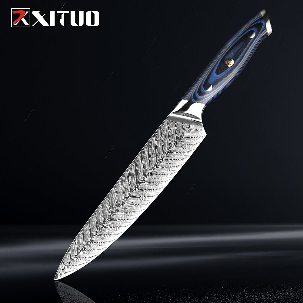 XITUO High Quality 8&quot;inch Damascus Chef Knife AUS10 Stainless Steel Kitchen Knife Japanese Santoku Cleaver Meat Slicing Knife