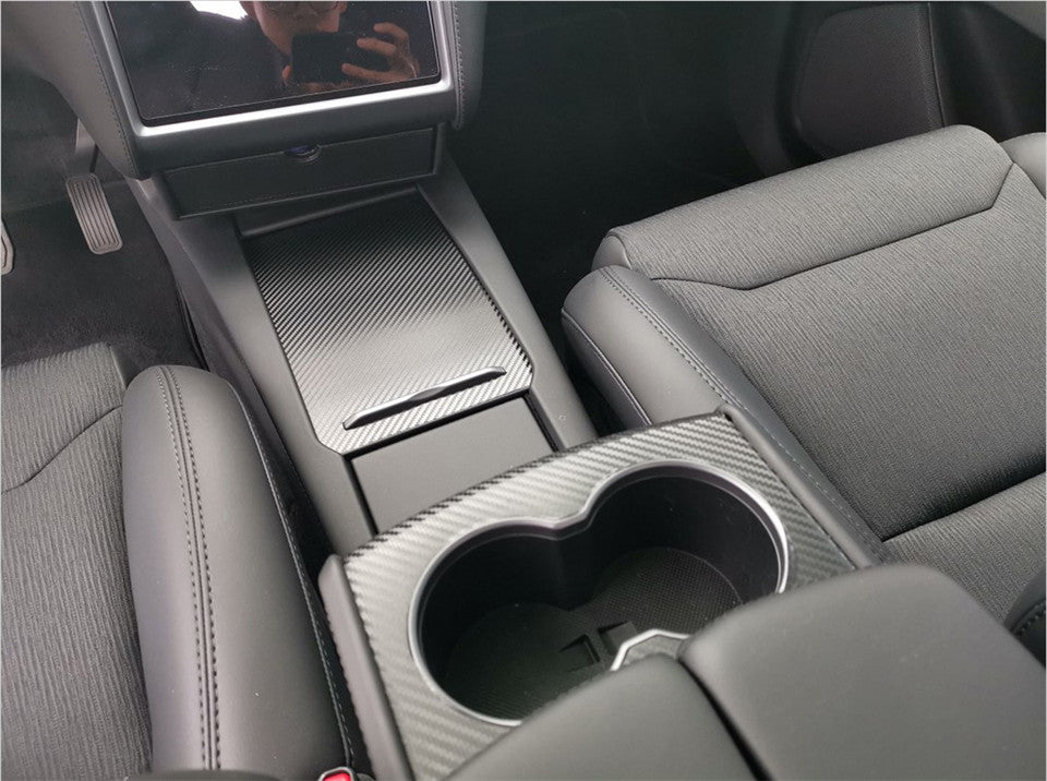 For tesla model 3 model X S Interior Central Control Panel Door Handle Carbon Fiber Stickers Decals Car styling Accessorie