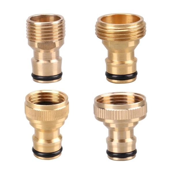 Watering Equipments 1-2&quot; 3-4&quot; Quick Connector Brass Nipple Faucet Water Gun Adapter Garden Tap Male-Female Thread 16mm