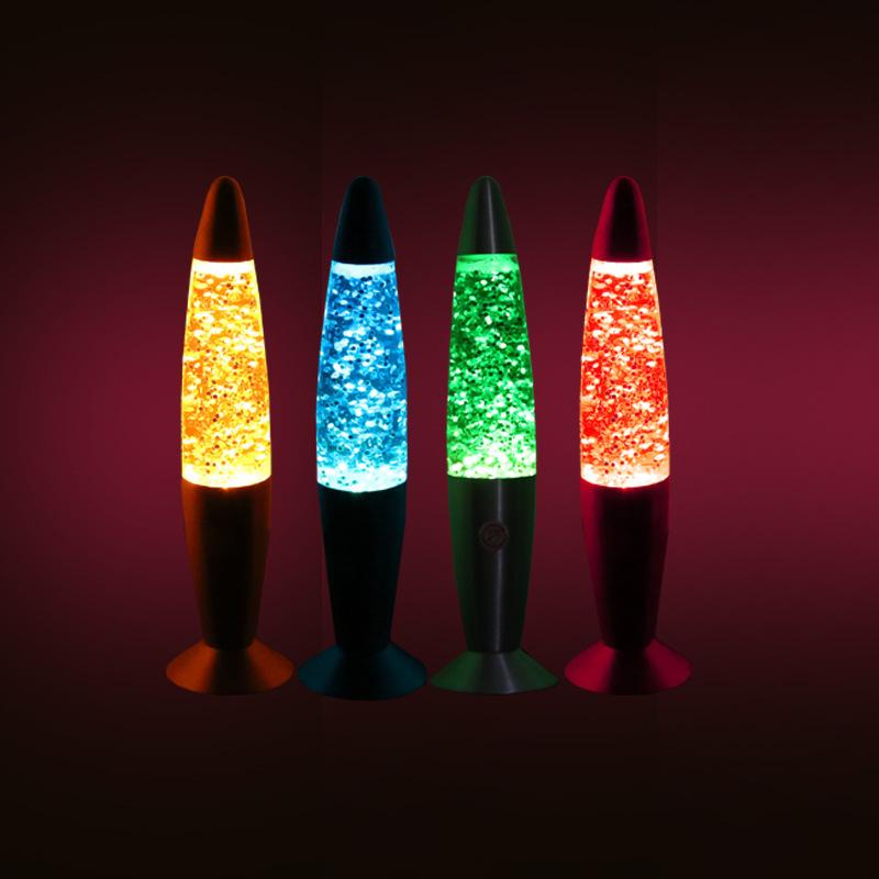 Night Lights 13&#039;&#039;Lava Lamp Wax Jellyfish Light 25W EU 220V Rocket Glitter Decorative Bedroom Bedside Romantic