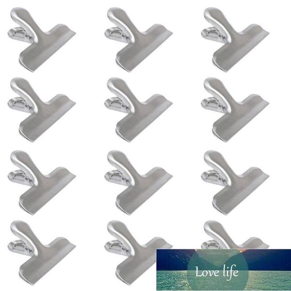 12 Pcs Stainless Steel Chip Bag Clips For Air Tight Seal Grip Food Sealing Clamp Clip Powder Food Package Bag Clip