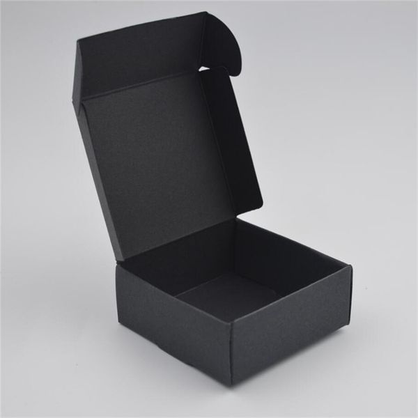 50pcs Black Craft Kraft Paper Box black Packaging Wedding Party Small Gift Candy Jewelry Package es For Handmade Soap box 210805