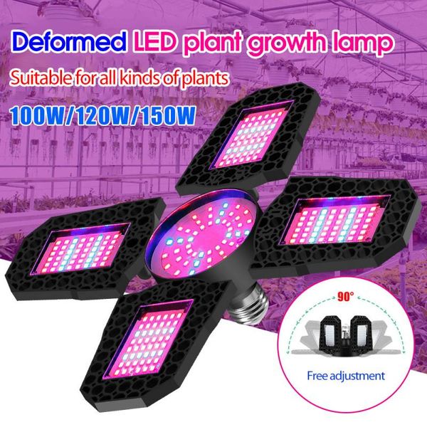 Folding LED Grow Light E27 AC85-265V 100W 120W 150W Adjustable Lighting Angle Full Spectrum Plants Flowers Seedling Growing Lamp